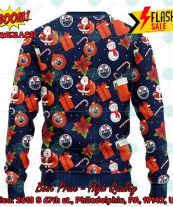 NHL Edmonton Oilers Santa Claus Christmas Decorations Ugly Christmas Sweater