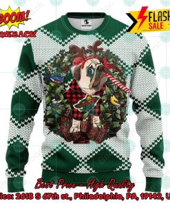 nhl minnesota wild pug candy cane ugly christmas sweater 2 BUeZG