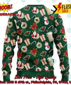 NHL Minnesota Wild Santa Claus Christmas Decorations Ugly Christmas Sweater