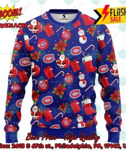 NHL Montreal Canadians Santa Claus Christmas Decorations Ugly Christmas Sweater