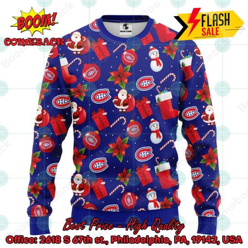 NHL Montreal Canadians Santa Claus Christmas Decorations Ugly Christmas Sweater