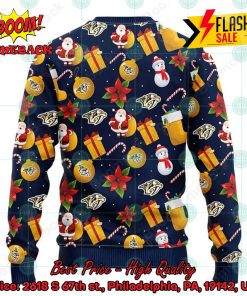 NHL Nashville Predators Santa Claus Christmas Decorations Ugly Christmas Sweater