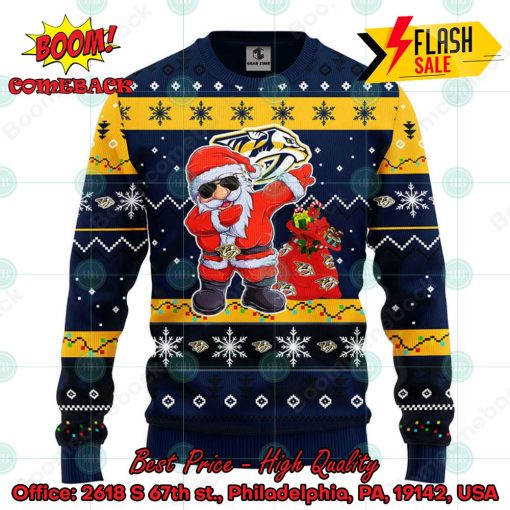 NHL Nashville Predators Santa Claus Dabbing Ugly Christmas Sweater
