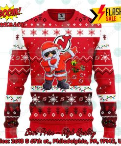 NHL New Jersey Devils Santa Claus Dabbing Ugly Christmas Sweater