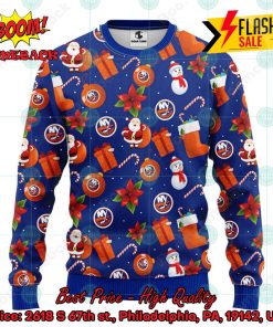 NHL New York Islanders Santa Claus Christmas Decorations Ugly Christmas Sweater
