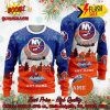 NHL New York Rangers Santa Claus In The Moon Personalized Name Ugly Christmas Sweater