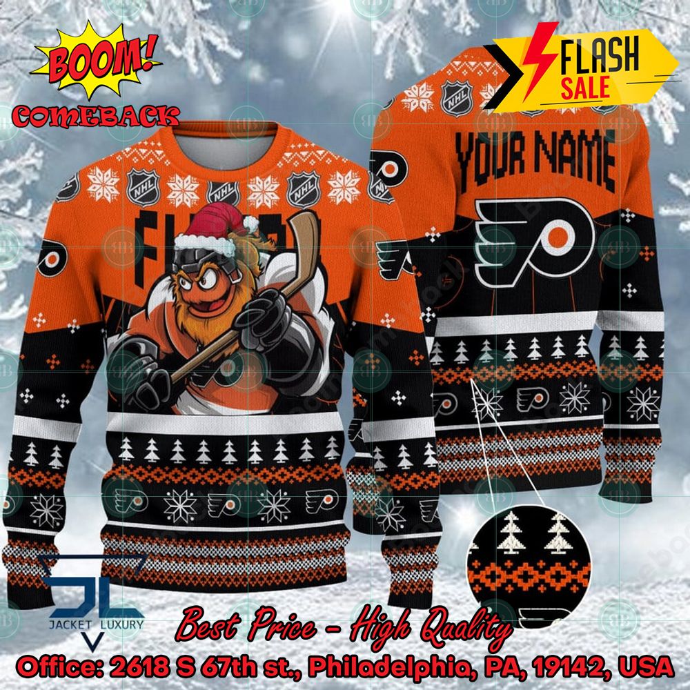 NHL Ottawa Senators Mascot Personalized Name Ugly Christmas Sweater