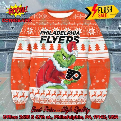 NHL Philadelphia Flyers Sneaky Grinch Ugly Christmas Sweater
