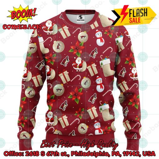 NHL Phoenix Coyotes  Santa Claus Christmas Decorations Ugly Christmas Sweater