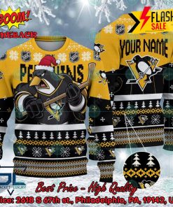 NHL Pittsburgh Penguins Mascot Personalized Name Ugly Christmas Sweater