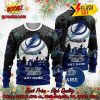 NHL St. Louis Blues Santa Claus In The Moon Personalized Name Ugly Christmas Sweater