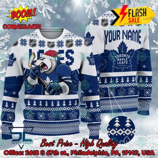NHL Toronto Maple Leafs Mascot Personalized Name Ugly Christmas Sweater