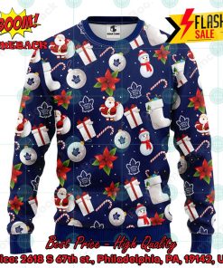 NHL Toronto Maple Leafs Santa Claus Christmas Decorations Ugly Christmas Sweater