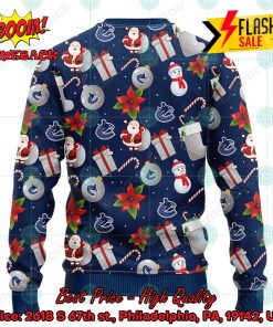 NHL Vancouver Canucks Santa Claus Christmas Decorations Ugly Christmas Sweater