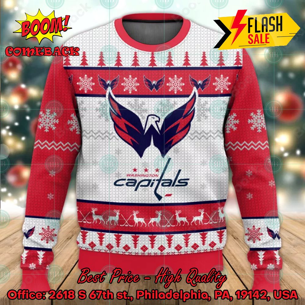 nhl washington capitals big logo ugly christmas sweater 1 MnrWC