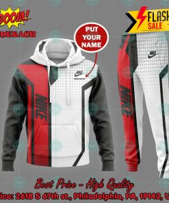 Nike White And Red Personalized Name 3d Hooide And Long Pant V02