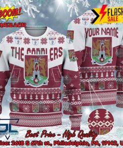 Northampton Town FC Big Logo Personalized Name Ugly Christmas Sweater