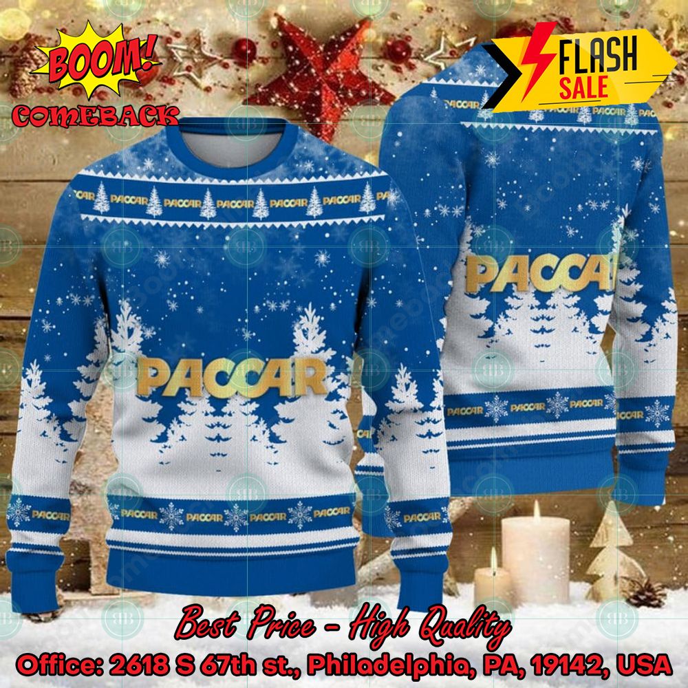 Paccar Big Logo Santa Hat Ugly Christmas Sweater
