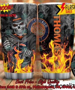personalized skull nfl chicago bears flame tumbler 2 zRTr6