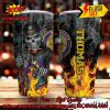 Personalized Skull NFL New England Patriots Flame Tumbler