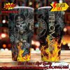 Personalized Skull NFL New England Patriots Flame Tumbler