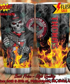 Personalized Skull NFL Tampa Bay Buccaneers Flame Tumbler