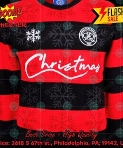 Queens Park Rangers FC Red Black Christmas Jumper