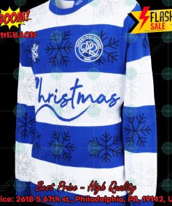 Queens Park Rangers FC White Blue Christmas Jumper