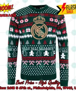 Real Madrid Crest Green Christmas Jumper