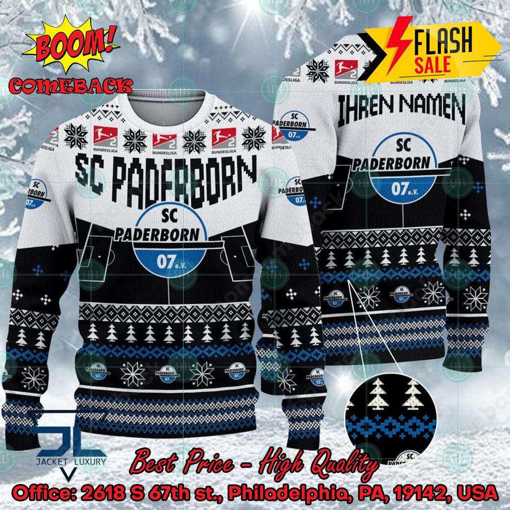 sc paderborn 07 stadium personalized name ugly christmas sweater 1 uJeZF