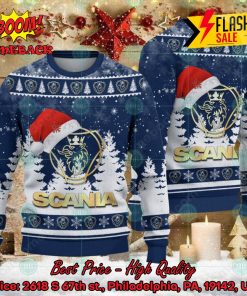 Scania Big Logo Santa Hat Ugly Christmas Sweater