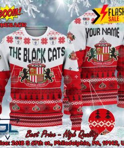 Sunderland AFC Big Logo Personalized Name Ugly Christmas Sweater