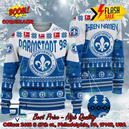 SV Darmstadt 98 Stadium Personalized Name Ugly Christmas Sweater