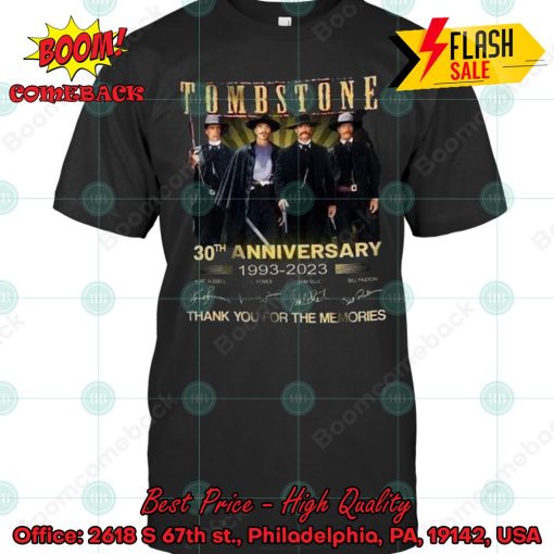 Tombstone 30th Anniversary Thank You For The Memories T-shirt