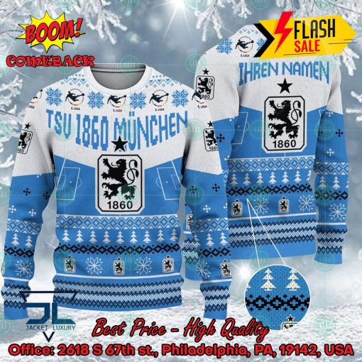 TSV 1860 Munich Stadium Personalized Name Ugly Christmas Sweater