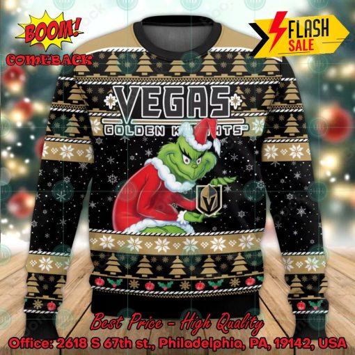 Vegas Golden Knights Sneaky Grinch Ugly Christmas Sweater
