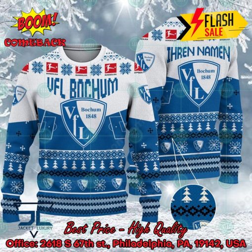 VfL Bochum Stadium Personalized Name Ugly Christmas Sweater