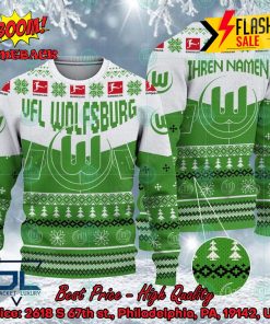 VfL Wolfsburg Stadium Personalized Name Ugly Christmas Sweater
