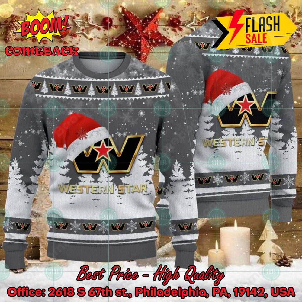 Volvo Big Logo Santa Hat Ugly Christmas Sweater