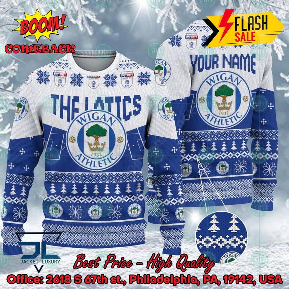 West Bromwich Albion FC Big Logo Personalized Name Ugly Christmas Sweater