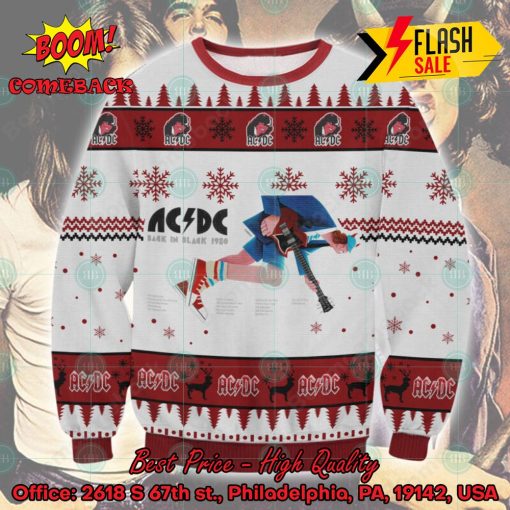 ACDC Back in Black Album Ugly Christmas Sweater