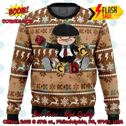 ACDC Brian Johnson Chibi Ugly Christmas Sweater