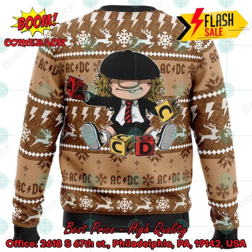 ACDC Brian Johnson Chibi Ugly Christmas Sweater