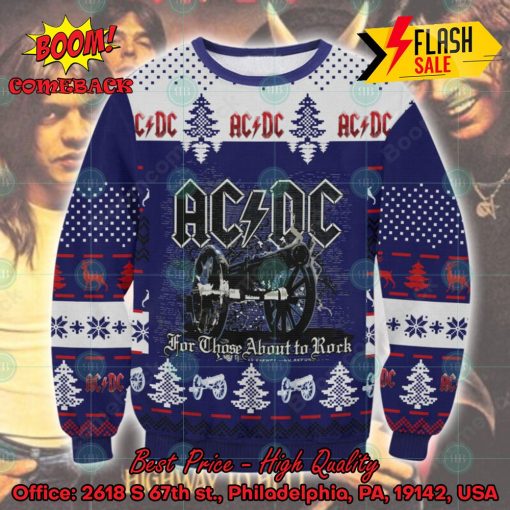ACDC For Those About to Rock Navy Ugly Christmas Sweater