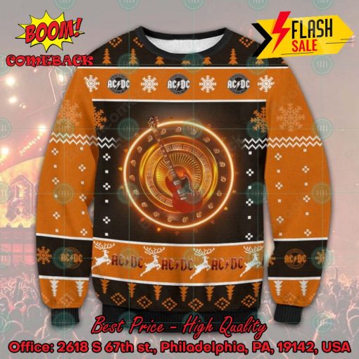 ACDC Guitar Skulls Ugly Christmas Sweater