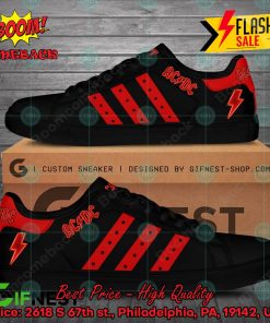 ACDC Red Stripes Style 4 Adidas Stan Smith Shoes
