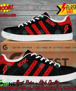 ACDC Red Stripes Style 4 Adidas Stan Smith Shoes