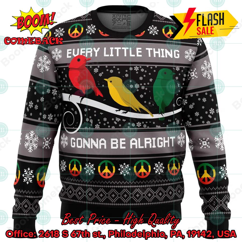 Bob Marley Every Little Thing Gonna Be Alright Ugly Christmas Sweater