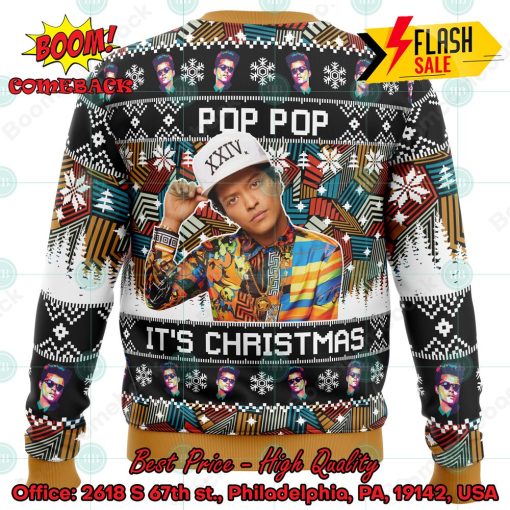 Bruno Mars Pop Pop It’s Christmas Ugly Christmas Sweater