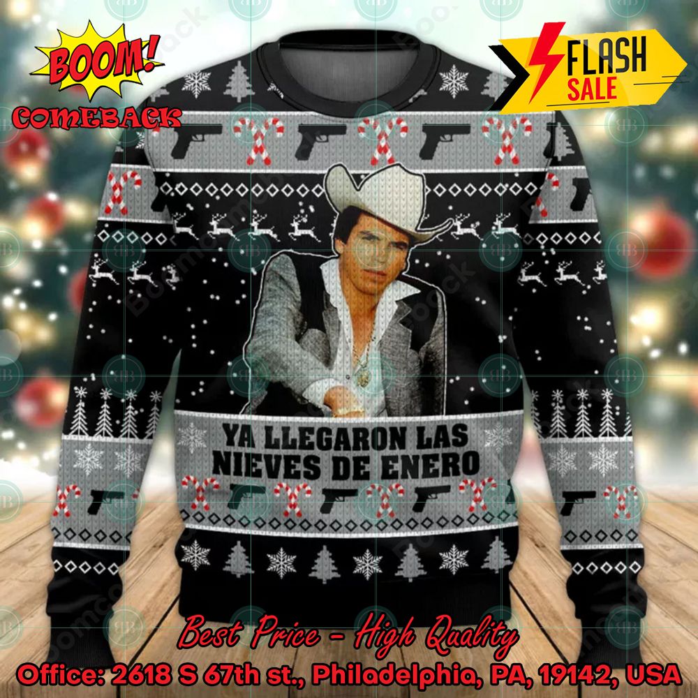 Chalino Sanchez Ya Llegaron Las Nieves De Enero Ugly Christmas Sweater